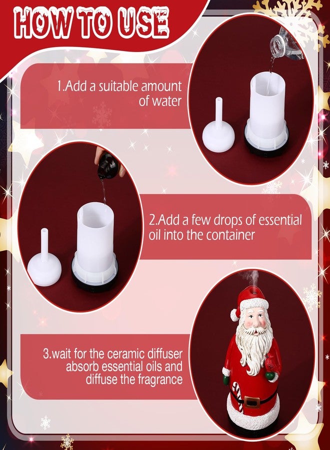Copkim Christmas Essential Oil Diffuser Gifts Ceramic Santa Claus Diffuser Small 80 ml Winter Holiday USB Charging Humidifier for Xmas Home Office Decorations Aromatherapy Gift - Image 3